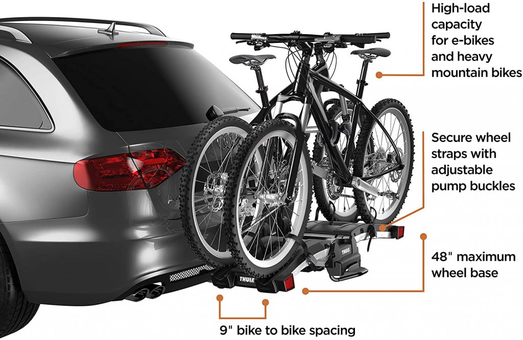 Thule EasyFold XT 2 electric bike rack diagram